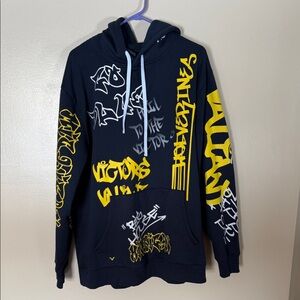 VALIANT UNIVERSITY OF MICHIGAN NAVY GRAFFITI HOODIE